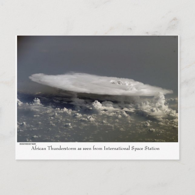 African Thunderstorm as seen from ISS Postcard (Front)