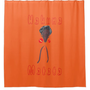 African Traditional Art Funny Motif Shower Curtain