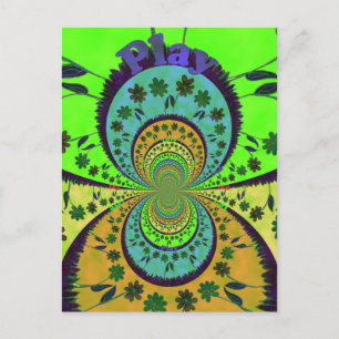 African Traditional Colours Kaleidoscope Floral Ar Postcard