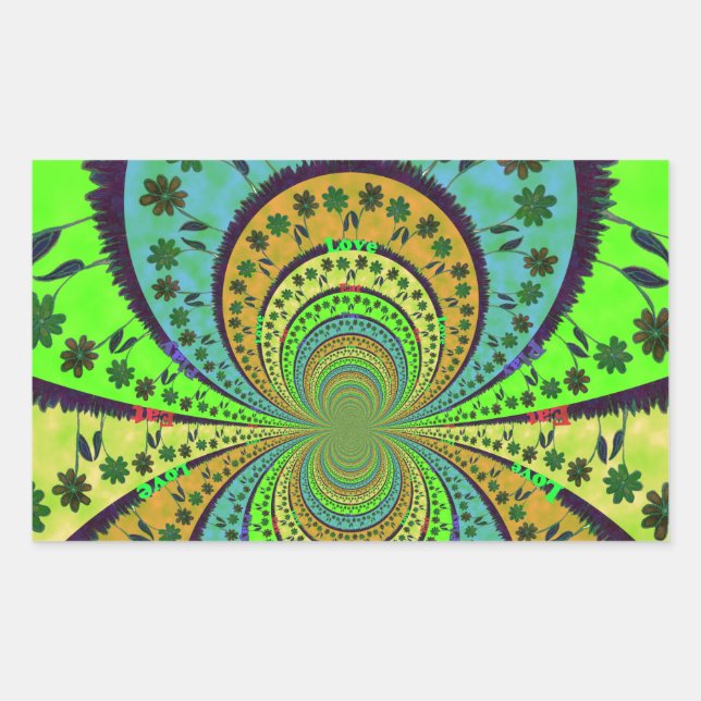 African Traditional Colours Kaleidoscope Floral Ar Sticker (Front)