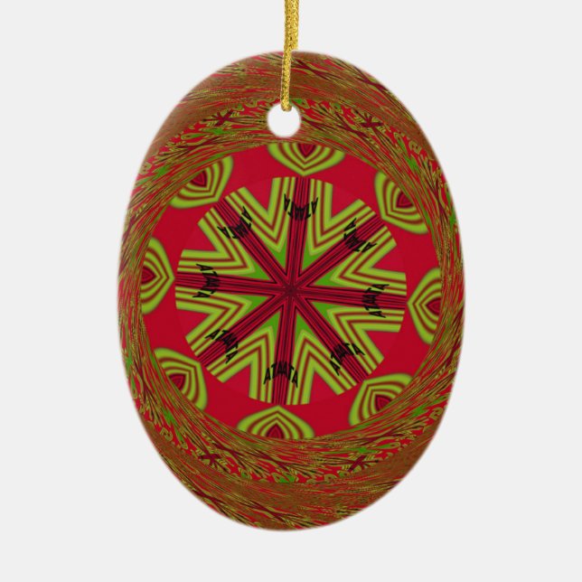 African Traditional Design Ceramic Ornament (Front)