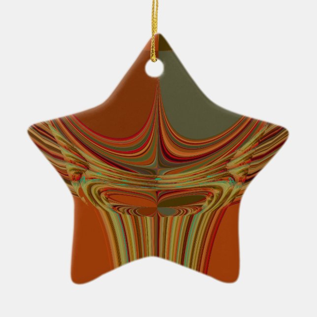 African Traditional Earth Contemporary Art Print   Ceramic Ornament (Front)