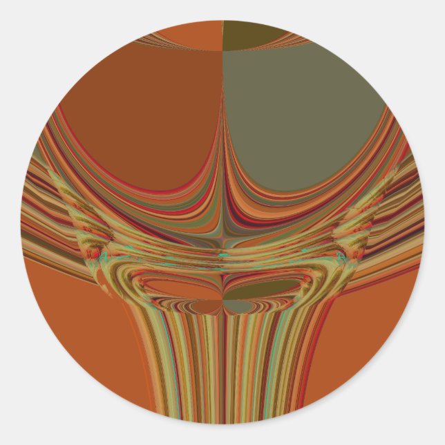 African Traditional Earth Contemporary Art Print   Classic Round Sticker (Front)