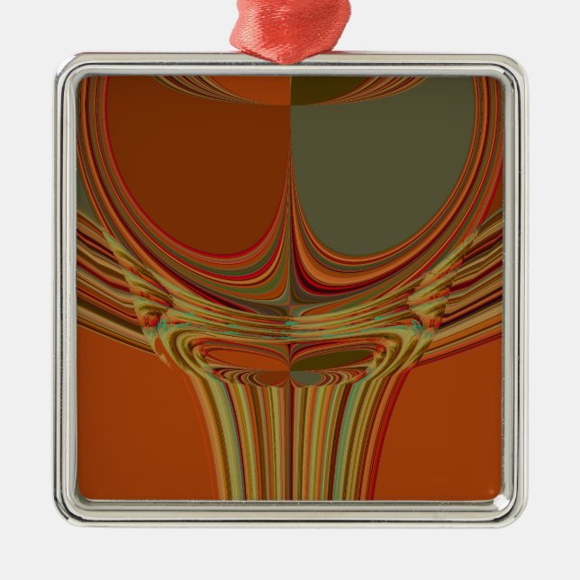African Traditional Earth Contemporary Art Print   Metal Ornament (Front)