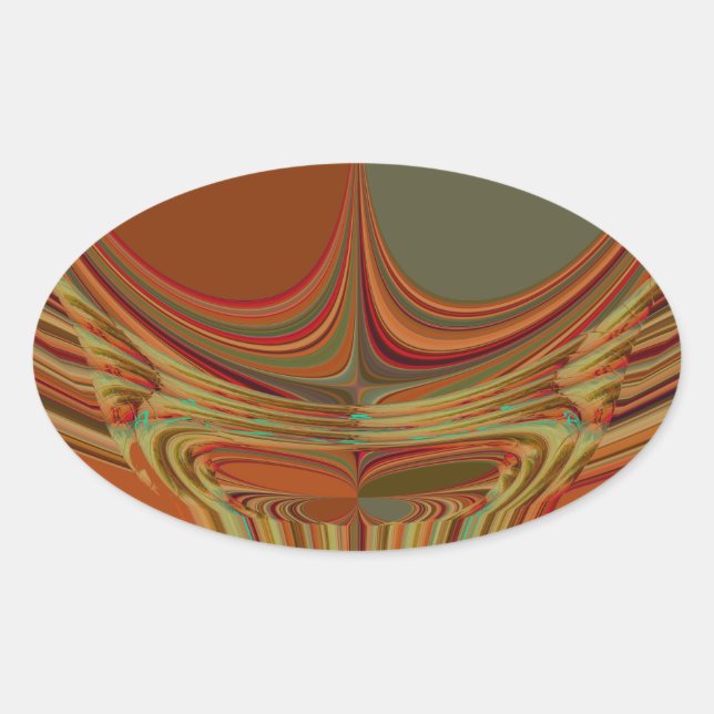 African Traditional Earth Contemporary Art Print   Oval Sticker (Front)