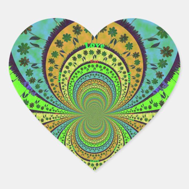 African Traditional Hakuna Matata Colours.png Heart Sticker (Front)