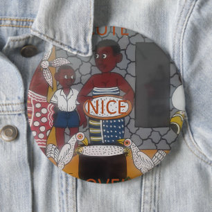 African Traditional Homestead Lifestyle 6 Inch Round Button