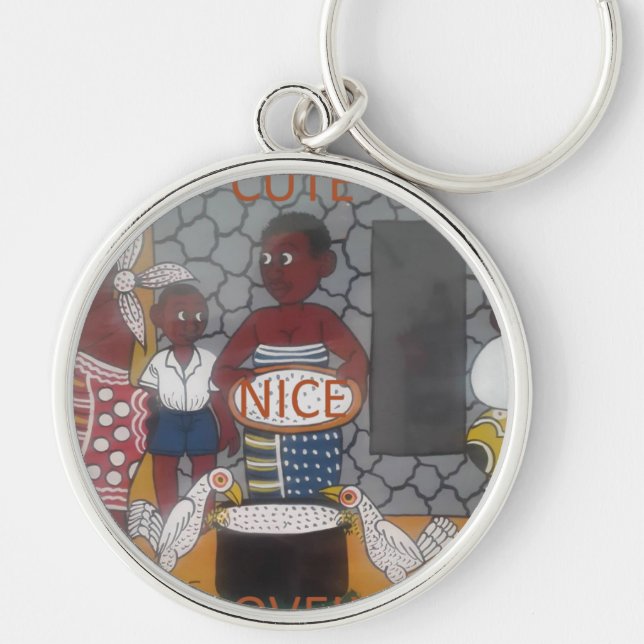 African Traditional Homestead Lifestyle Keychain (Front)