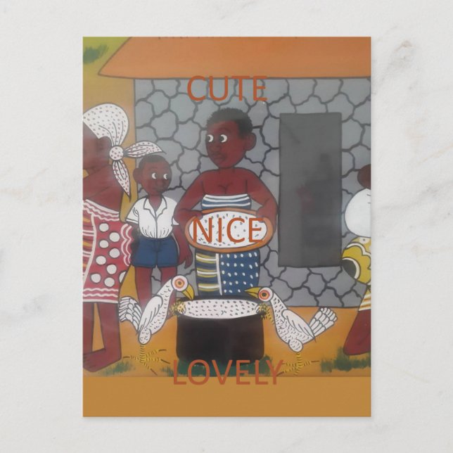 African Traditional Homestead Lifestyle Postcard (Front)