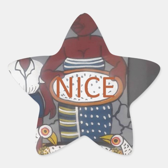 African Traditional Homestead Lifestyle Star Sticker (Front)