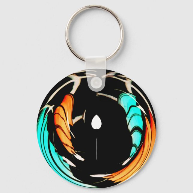 African Traditional Pattern Art Print Keychain (Front)