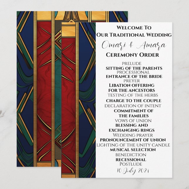African Traditional Wedding Program (Front/Back)