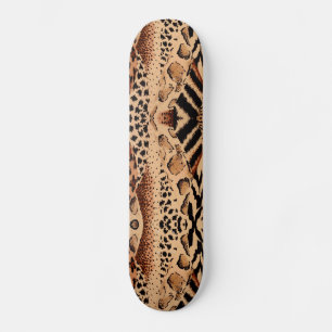 African Tribal Animal Print Skateboard