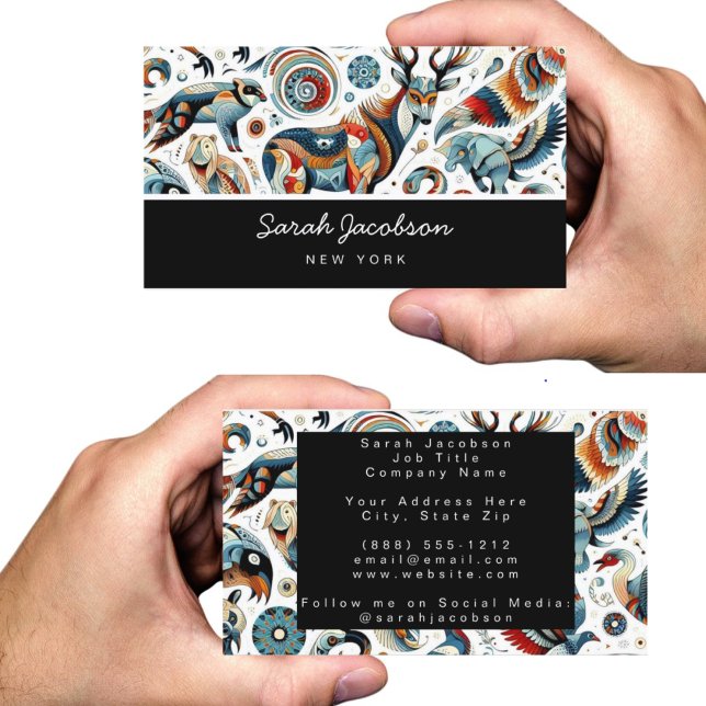 African Tribal Animals Business Card (Creator Uploaded)
