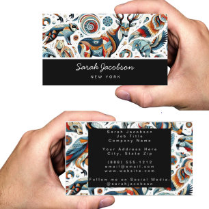 African Tribal Animals Business Card