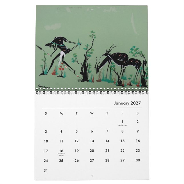 African Tribal Art Calendar (Jan 2027)
