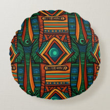 African tribal art design round cushion