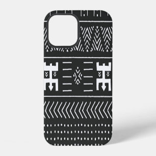 African Tribal Art: Geometric Black & White iPhone 12 Case