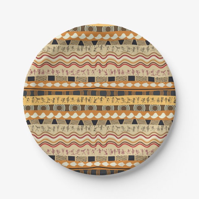 AFRICAN TRIBAL ART PAPER PLATE (Front)