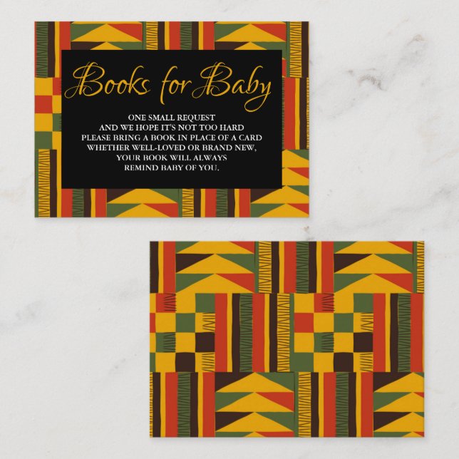 African Tribal Baby Shower Book Request Enclosure  (Front/Back)