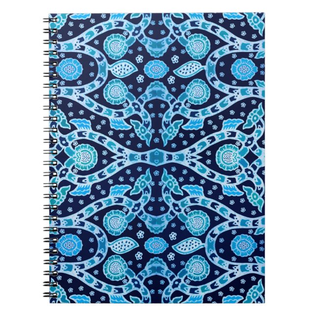 African Tribal Batik Blue Notebook (Front)