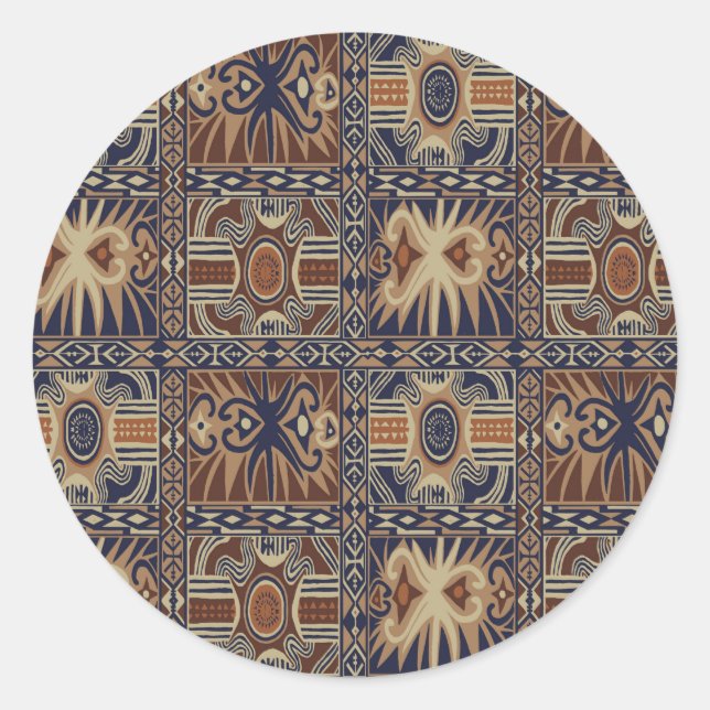 African Tribal Contemporary Collage Classic Round Sticker (Front)