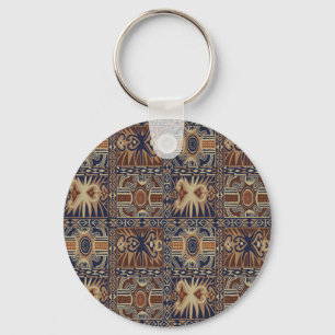 African Tribal Contemporary Collage Keychain