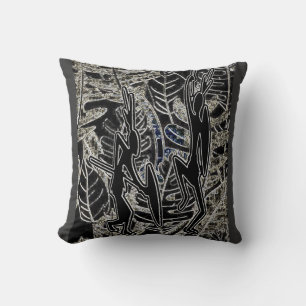 African Tribal Dance Throw Pillow
