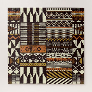 African tribal fabric, abstract vintage. jigsaw puzzle