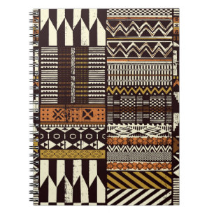 African tribal fabric, abstract vintage. notebook