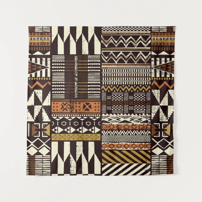 African tribal fabric, abstract vintage. tapestry (Front)