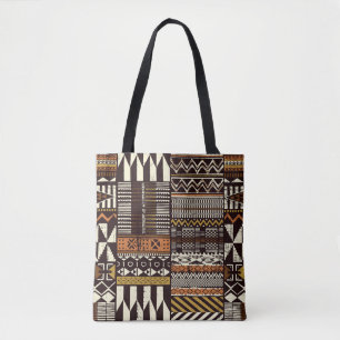 African tribal fabric, abstract vintage. tote bag