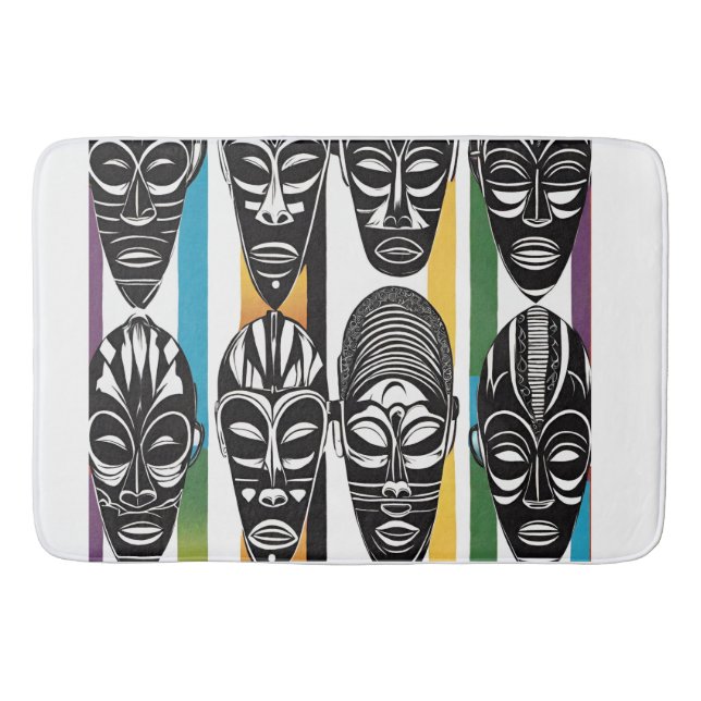 African Tribal Face Masks Bathmat (Front)