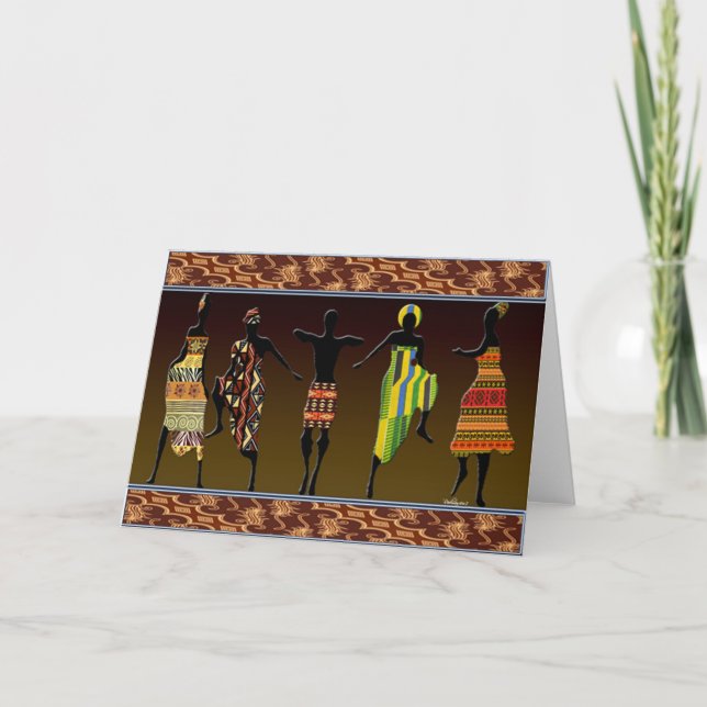 African Tribal Foot Stomp Card (Front)