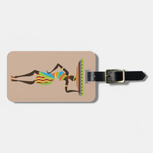 African Tribal Lady with basket tribal art Luggage Tag
