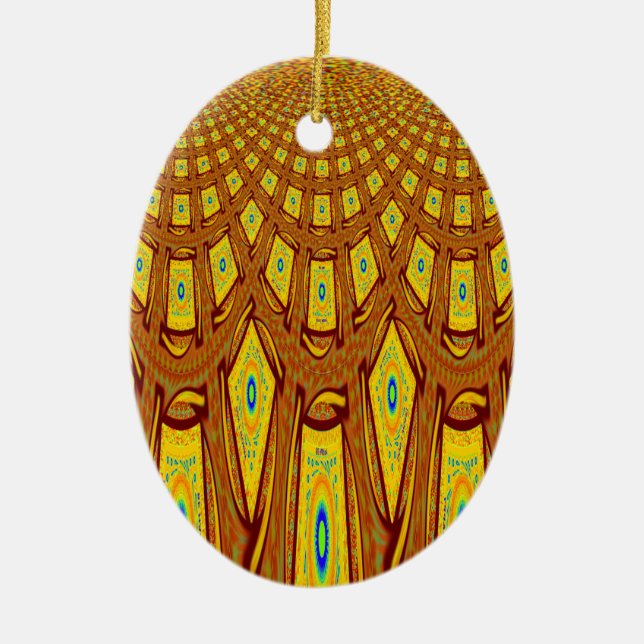 African Tribal Motif Ceramic Ornament (Front)