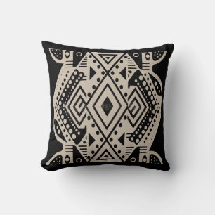 African Tribal Motif Throw Pillow