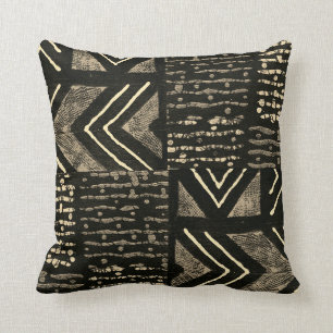 African Tribal Mud Cloth Throw Pillow