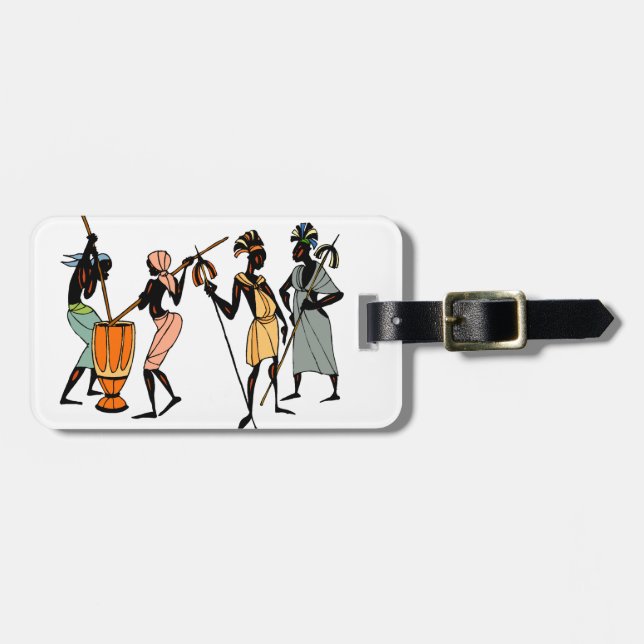 African tribal native style luggage tag (Front Horizontal)