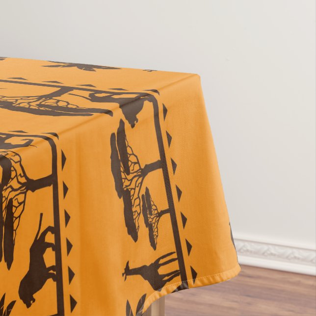 African Tribal pattern Animal dining tablecloth (In Situ)