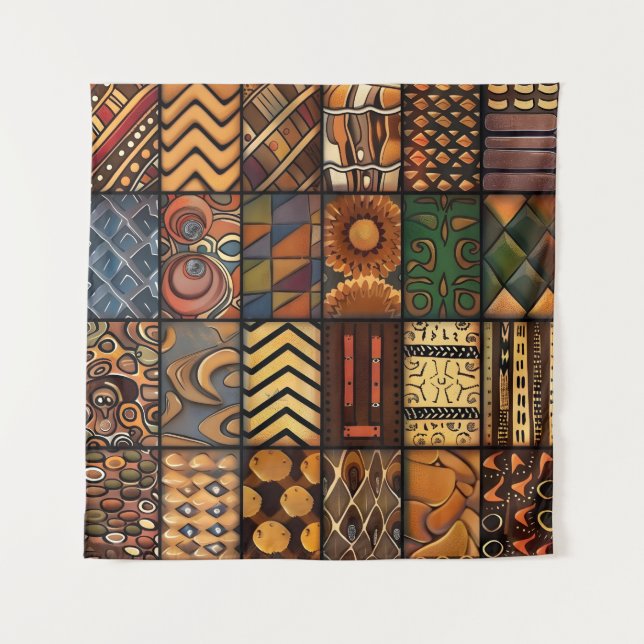 African Tribal Pattern Art Tapestry (Front)