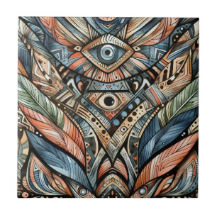 African Tribal Pattern Ceramic Tile