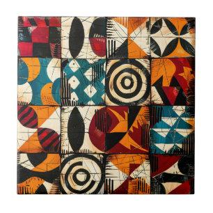 African Tribal Pattern Ceramic Tile