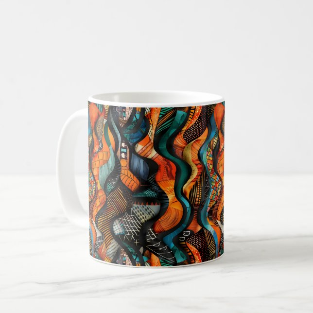 African Tribal Pattern Coffee Mug (Front Left)