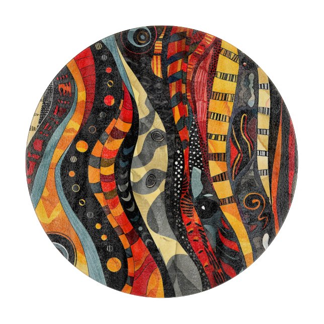 African Tribal Pattern Cutting Board (Front)