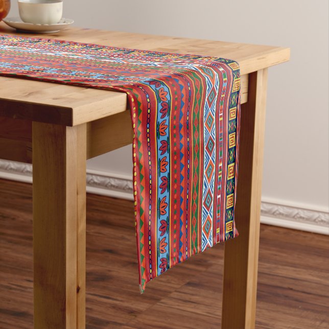 African Tribal pattern dining table runner (In Situ)