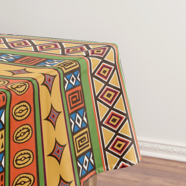 African Tribal pattern dining tablecloth (In Situ)