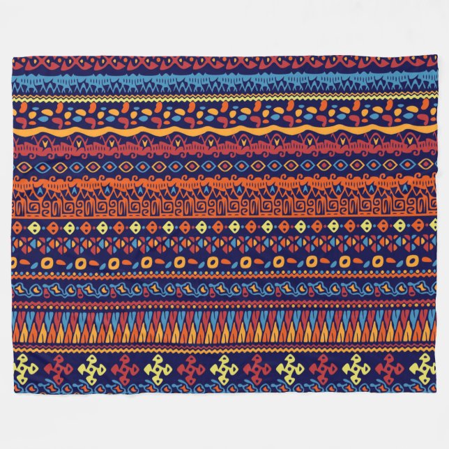 African Tribal Pattern Fleece Blanket (Front (Horizontal))