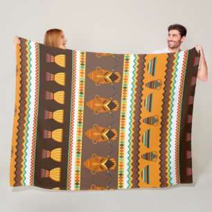 African Tribal pattern home decor Fleece Blanket