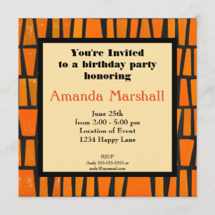 African Tribal Pattern Party Invitation